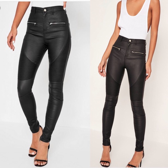 missguided coated jeans